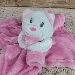 Little Journey White Kitten Plush Lovey Security Blanket Pink Velour Nemcor 2016